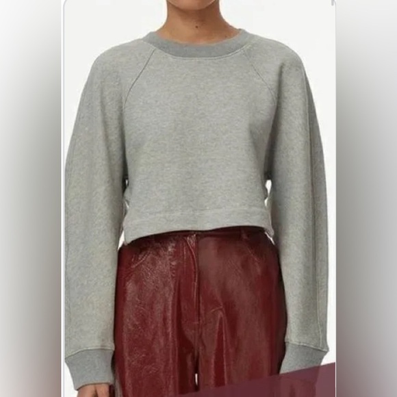 Tibi grey cropped open back sweatshirt - Picture 1 of 5